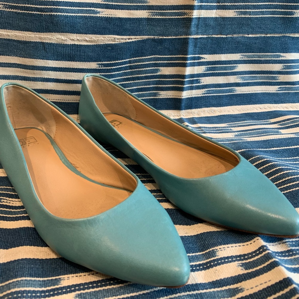Joe’s Soft Aqua Pointed Toe Flats